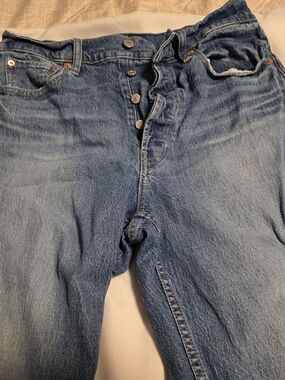 GAP Womens Straight-Leg Jeans in Medium Blue